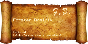 Forster Dominik névjegykártya